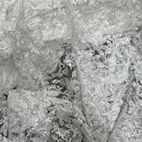 PAISLEY Net Lace Fabric Dress Bridal Wedding Lace Bespoke Pattern 54” CREAM