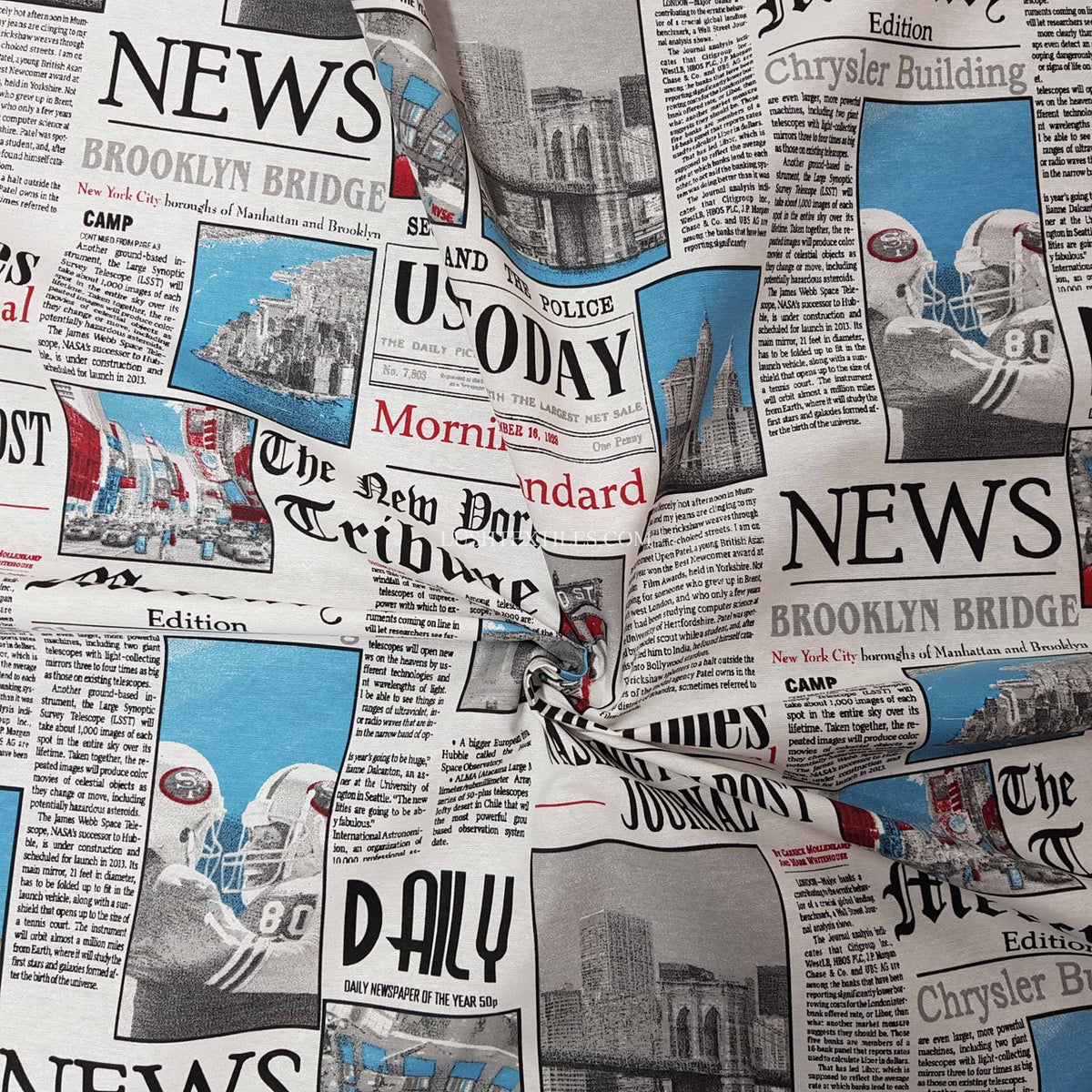 Newspaper Print Cotton Linen Look Fabric, Washington Post Headlines 140cm - image 6 - Bull Ring Fabrics