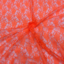 Orange Floral LACE Fabric Dress Craft Doll Toys Gothic Halloween Costumes 60”