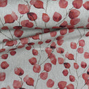 Linen Fabric Eucalyptus Money Leaves Cotton Canvas Linen Upholstery 54”, Spice