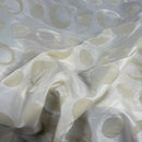 Cream Retro Spots Velvet Flocked Taffeta Fabric - image 2 - Bull Ring Fabrics