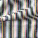 Multicolour Ticking Stripe 100% Cotton Fabric, Rainbow Stripes on White 147cm - Bull Ring Fabrics