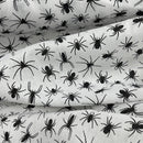PolyCotton Halloween Fabric Spiders Cobwebs Dress Quilting Decor 45" WHITE