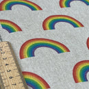 Cotton Linen Fabric Digital Printed Upholstery LGBT 54", LARGE RAINBOWS