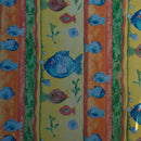 Waterproof Plastic Ripstop Shower Curtain and Blind Fabric - Aquarium design, Yellow