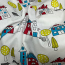 School Buildings Kids Print Cotton Fabric, Nursery Curtains & Blinds 140cm, White - image 3 - Bull Ring Fabrics