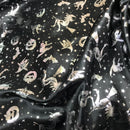 Black Halloween Bats Witches Pumpkins Silver Foil Taffeta Fabric - image 12 - Bull Ring Fabrics