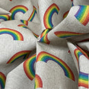 Cotton Linen Fabric Digital Printed Upholstery LGBT 54", LARGE RAINBOWS