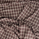 10m Beige Checks Tartan Wool Blend Fabric, Brown - Bull Ring Fabrics