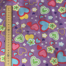 10m Silky Satin Retro Funky Love Hearts Fabric 60" - Bull Ring Fabrics