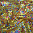10m Silky Satin Retro Funky Love Hearts Fabric 60" - Bull Ring Fabrics