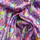 10m Silky Satin Retro Funky Love Hearts Fabric 60" - Bull Ring Fabrics