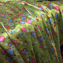 10m Silky Satin Retro Funky Love Hearts Fabric 60" - Bull Ring Fabrics