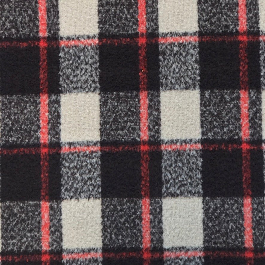 10m Square Checks Wool Blend Fabric, Beige/Brown - Bull Ring Fabrics