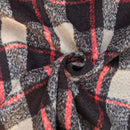 10m Square Checks Wool Blend Fabric, Beige/Brown - Bull Ring Fabrics