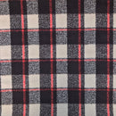 10m Square Checks Wool Blend Fabric, Beige/Brown - Bull Ring Fabrics
