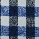 10m Square Checks Wool Blend Fabric, Blue - Bull Ring Fabrics