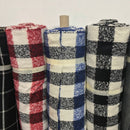 10m Square Checks Wool Blend Fabric, Blue - Bull Ring Fabrics