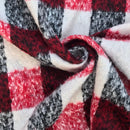 10m Square Checks Wool Blend Fabric, Red/Black - Bull Ring Fabrics