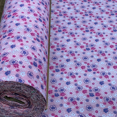 10m Wholesale Floral Polycotton Fabric Childrens Dolls Toys 45" Pink - Bull Ring Fabrics