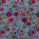 27m Blossom Floral Flowers 100% Cotton Poplin Fabric Rose & Hubble 45", Ivory