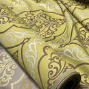 Trompe Damask Curtain Brocade Upholstery Fabric 140cm, Lime Green