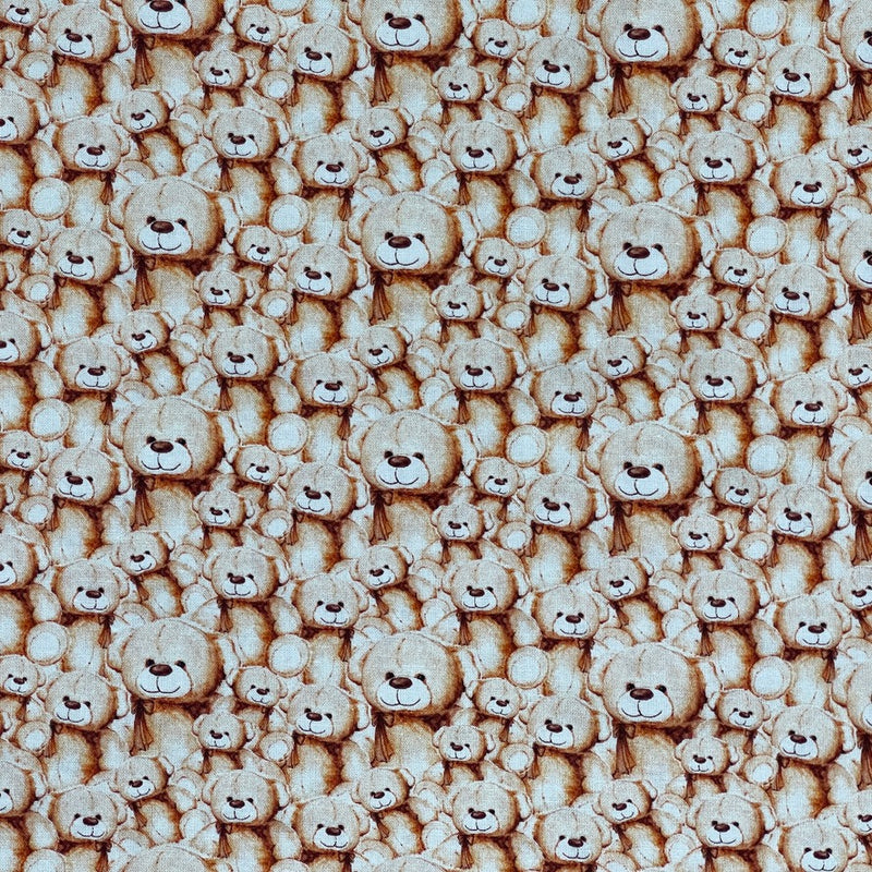 Teddies Printed 100% Cotton Craft Fabric 140cm,