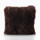 Bowron Single Sided Sheepskin Cushion, 35 x 35cm in 7 Colours - Brown