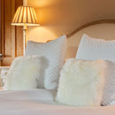 Bowron Single Sided Sheepskin Cushion, 35 x 35cm in 7 Colours - Ivory