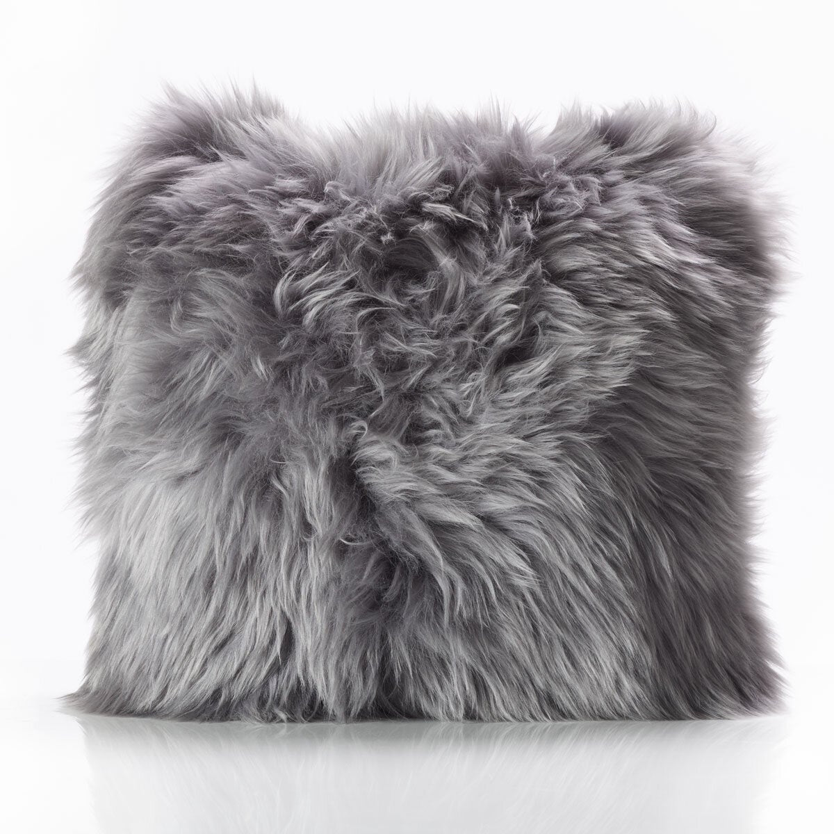 Bowron Single Sided Sheepskin Cushion, 35 x 35cm in 7 Colours - Grey