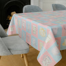 Oilcloth PVC Tea Cups & Saucers Printed Tablecloth 54"