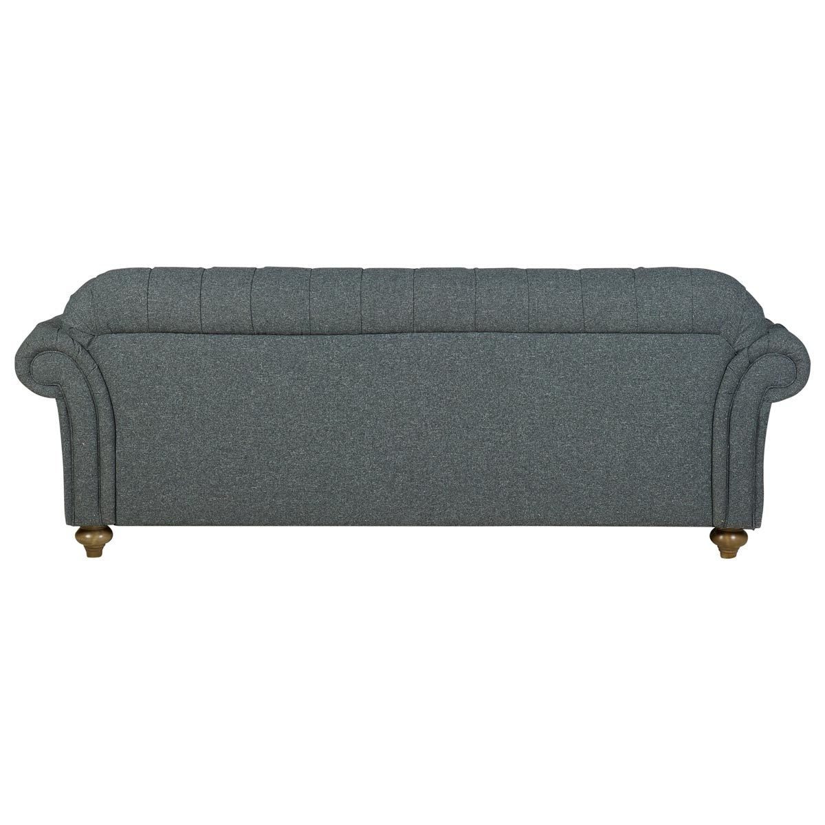 Bordeaux Button Back Blue Fabric 4 Seater Sofa