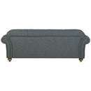 Bordeaux Button Back Blue Fabric 3 Seater Sofa