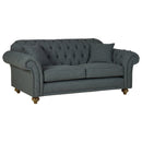 Bordeaux Button Back Blue Fabric 2 Seater Sofa