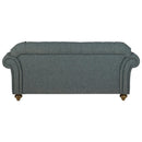 Bordeaux Button Back Blue Fabric 2 Seater Sofa