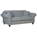 Bordeaux Button Back Grey Fabric 2 Seater Sofa