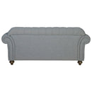 Bordeaux Button Back Grey Fabric 2 Seater Sofa