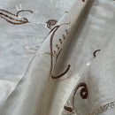Cream Paisley Embroidered Taffeta Fabric Sequins Floral Bride Dress Material 60" - Bull Ring Fabrics