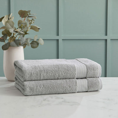 Grandeur 100% cotton bath sheets in light grey