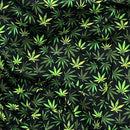 Cannabis Green Leaf Cotton Poplin Fabric Rose & Hubble Craft Material 45" Black