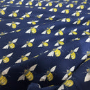 27m Roll Bee's 100% Cotton Poplin Fabric Rose & Hubble 112cm, Navy