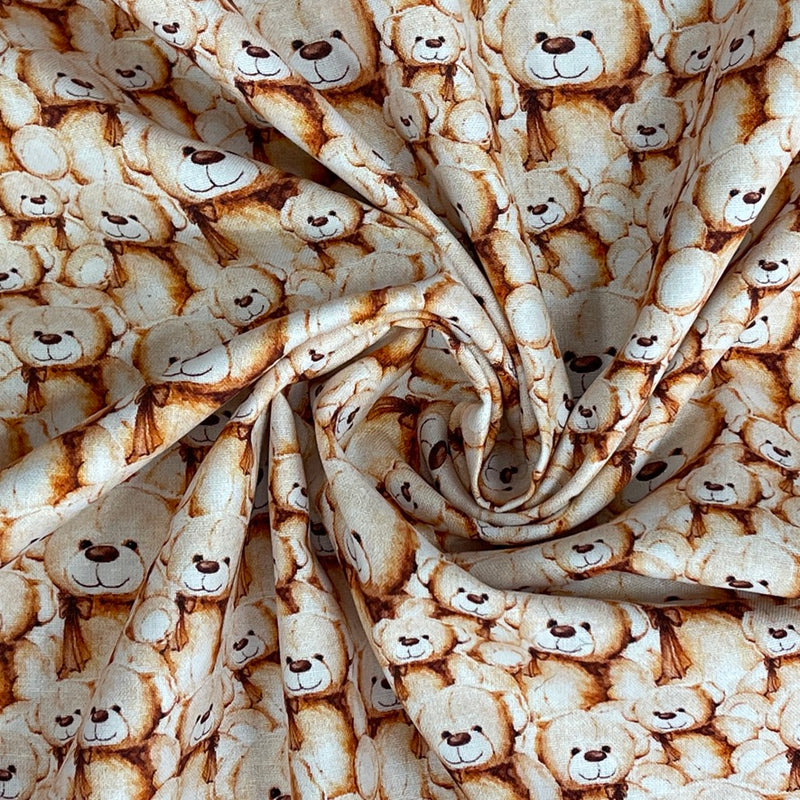 Teddies Printed 100% Cotton Craft Fabric 140cm,