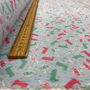 Rainy Day Wellies & Umbrellas Polycotton Fabric – Light Blue Novelty Print Dressmaking & Craft Fabric, 45” Wide