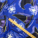 Heavy Halloween Cotton Fabric Wizards Hat & Wand 54", Blue