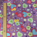 200m Funky Retro Satin Love Hearts Print Dress Fabric Wholesale Job Lot - Bull Ring Fabrics