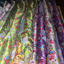 200m Funky Retro Satin Love Hearts Print Dress Fabric Wholesale Job Lot - Bull Ring Fabrics