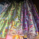 200m Funky Retro Satin Love Hearts Print Dress Fabric Wholesale Job Lot - Bull Ring Fabrics