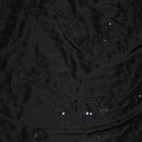 Black Floral Sequin Taffeta Fabric Dress Bridal Abaya Material