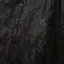 Black Floral Sequin Taffeta Fabric Dress Bridal Abaya Material