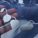 Grey Eucalyptus Leaves Organza Fabric Floral Vine Print Dress Craft, Navy